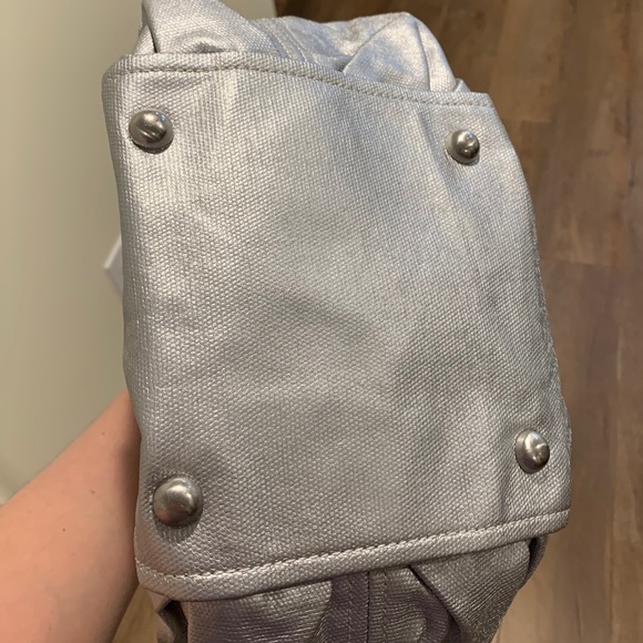 Boden Silver Coated Canvas & Leather Tote - Picture 5 of 5